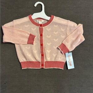 Cat & Jack 
Pink Cardigan with Red Accents